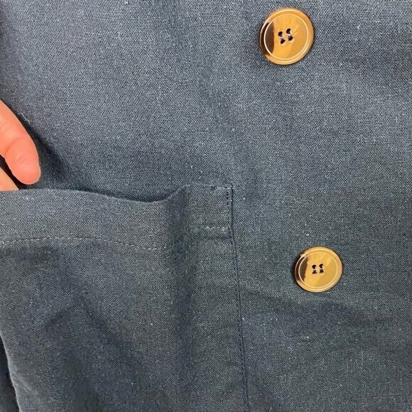 Anthropologie‎ Amadi Linen Oversized Blazer Jacket Sports Coat Navy Blue Small S - Picture 10 of 11